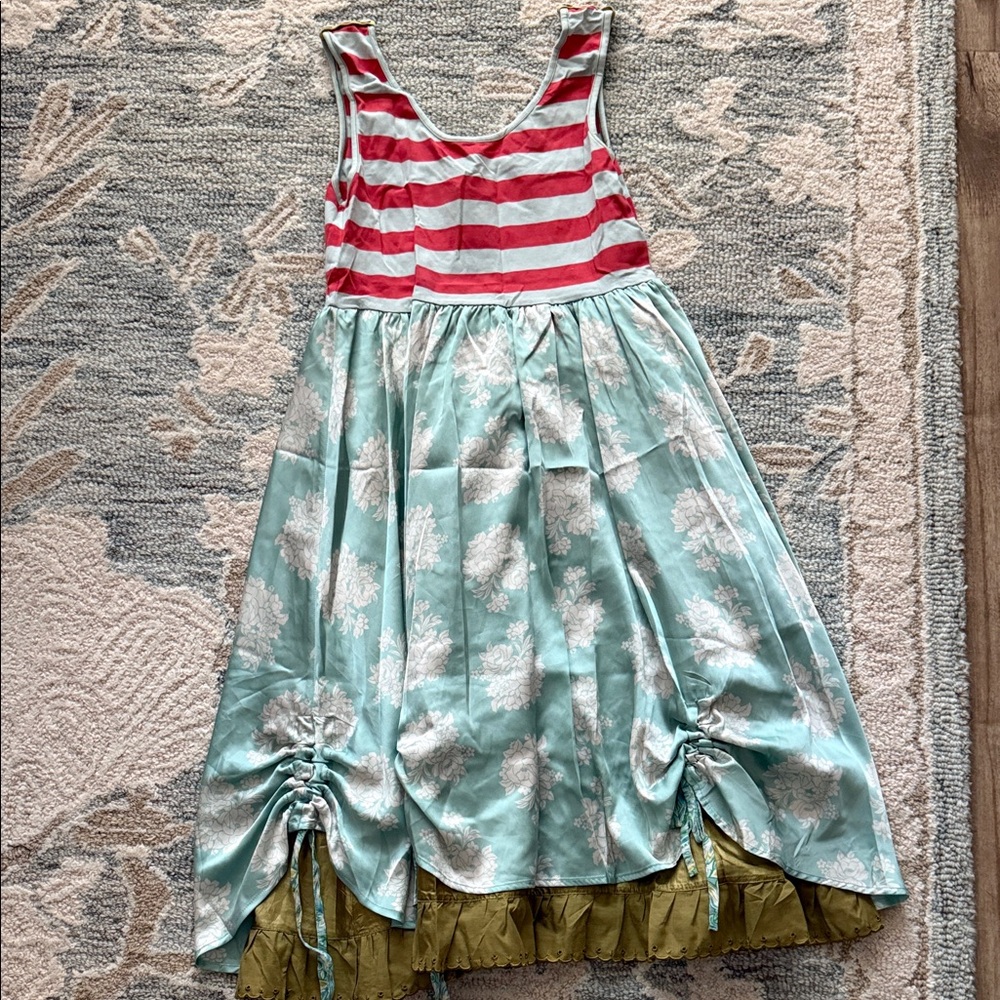 Matilda Jane Red and Blue Striped Floral Midi Dress